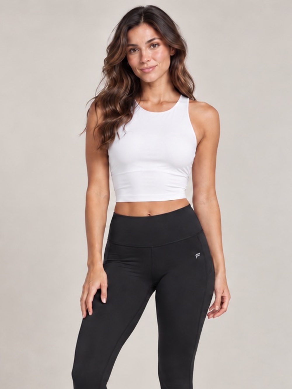 Fabletics Strappy Built-In Bra Tank White Size S Criss Cross Back Athletic Top